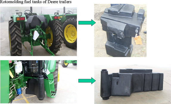 Rotomolding fuel tanks/Cab roof of Deere trailers