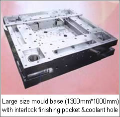 Large size mould base with interlock finishing pocket &coolant hole
