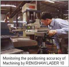 Monitoring the positioning accuracy of Machining by RENISHAWLASER 10