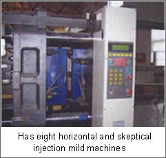 Has eight horizontal and skeptical injection mild machines